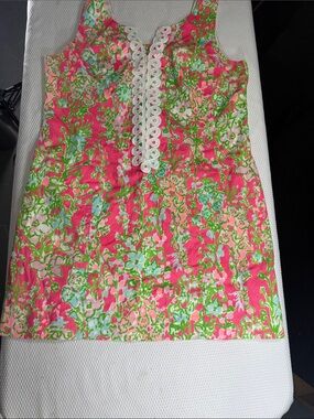NWT Lilly Pulitzer Cathy Shift Flamingo Pink Southern Charm Floral Dress Size 16